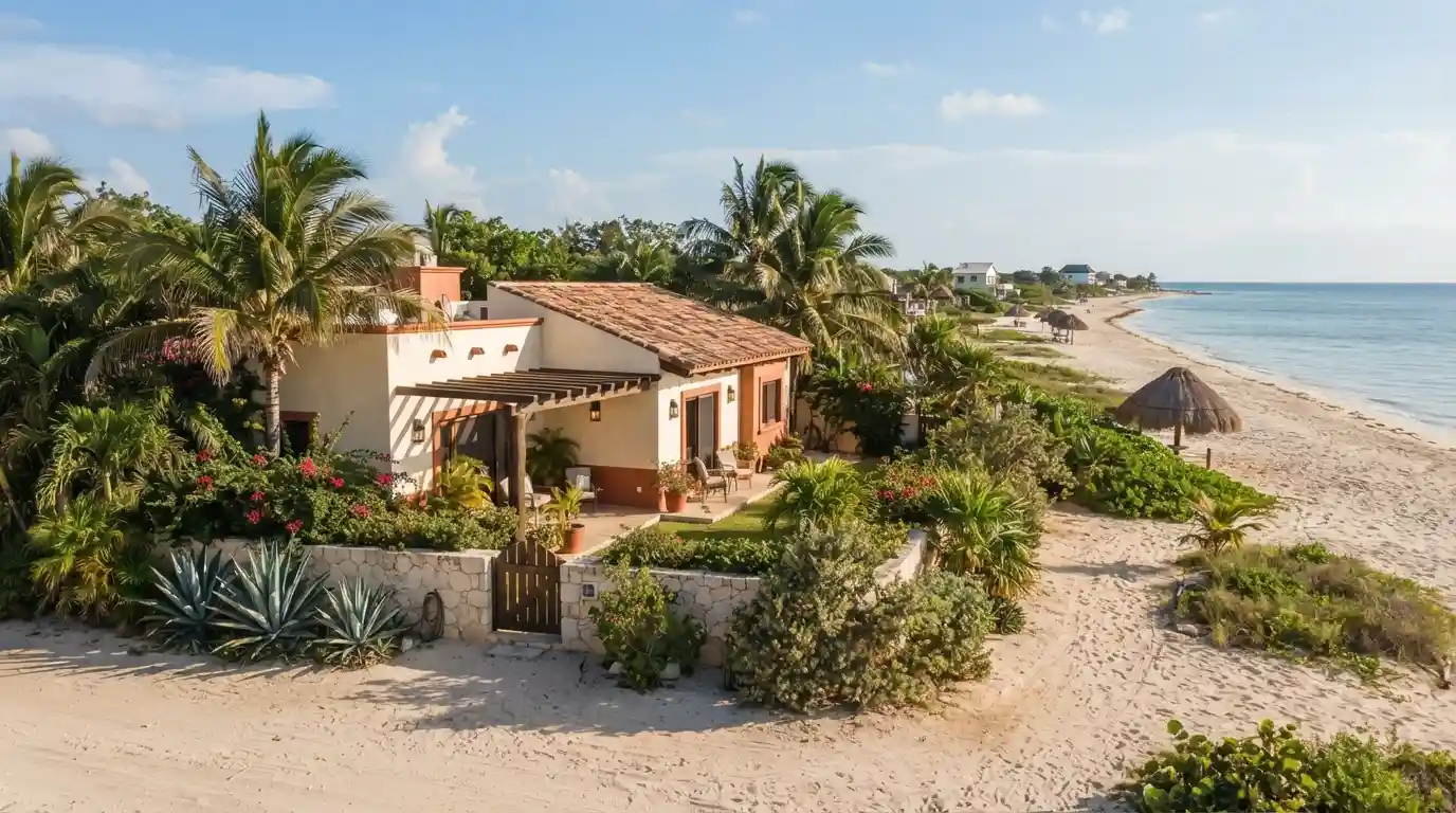 Coastal home near the beach in Chuburna, Yucatan, Mexico