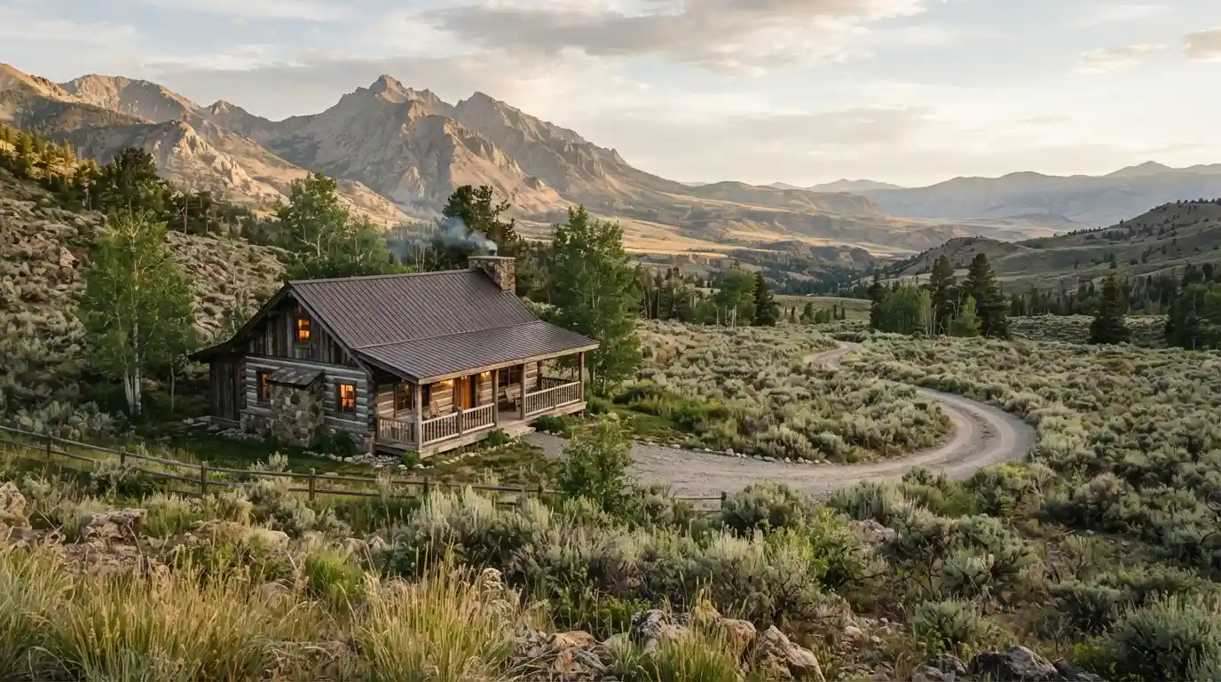 Rustic mountain home surrounded by wilderness in Jarbidge, Nevada