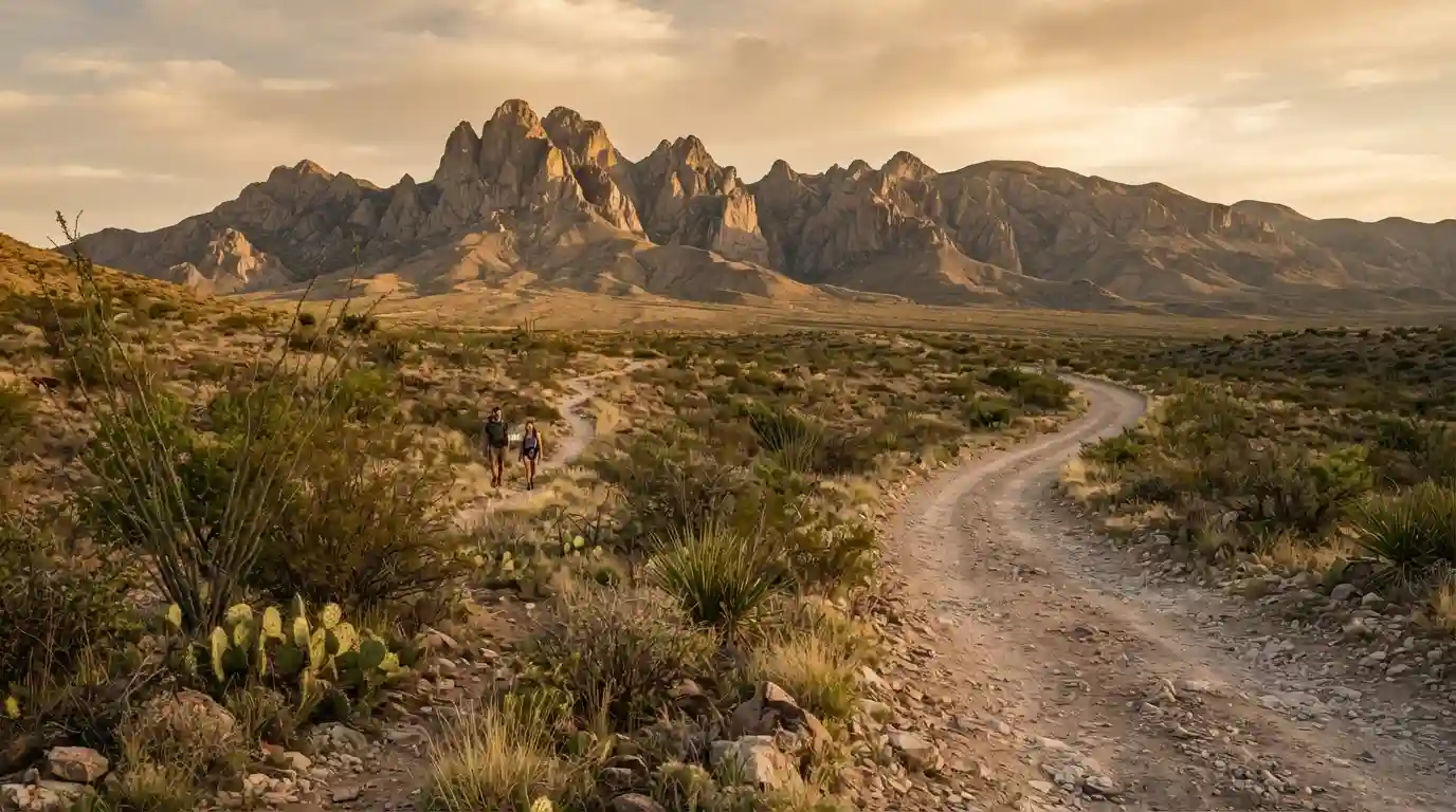White Sands dunes and desert mountains near Las Cruces, New Mexico