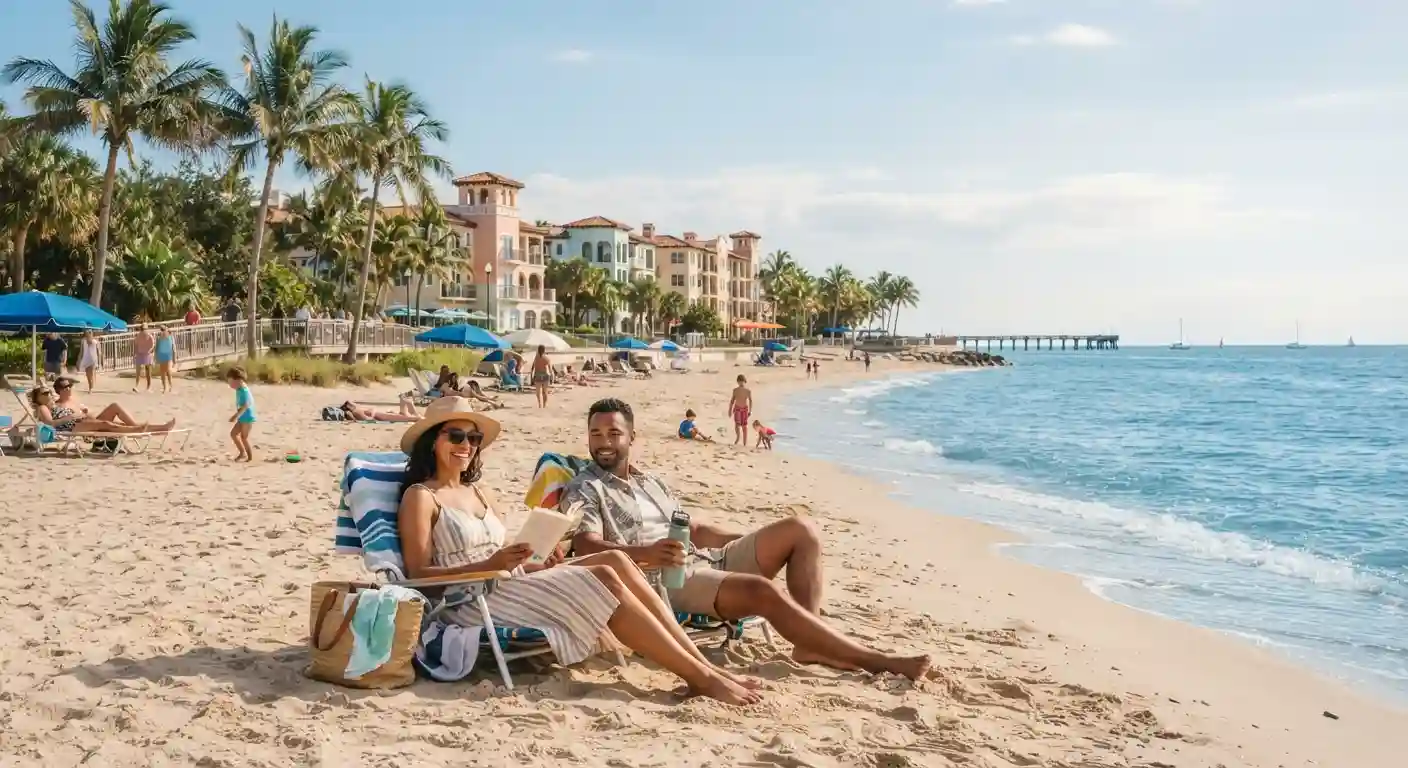 Sunny coastal destination representing warm places to visit in the US in winter